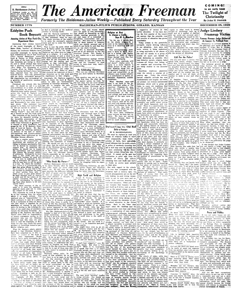 The American Freeman, Number 1778, Dec. 28, 1929.